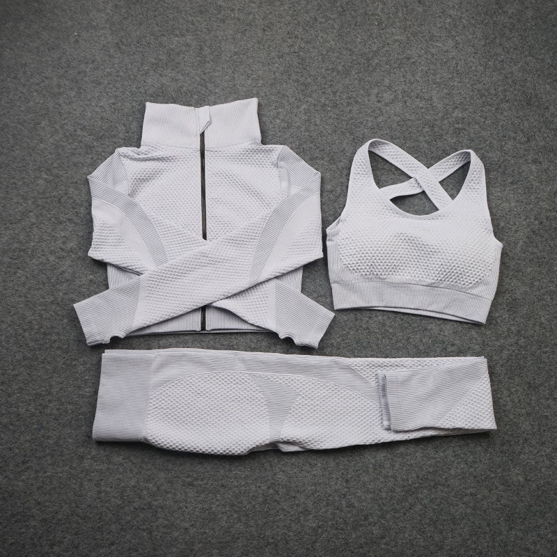 Three-piece Stretch Fitness Pants Sports Yoga Suit - Boutique Beauté & Santé